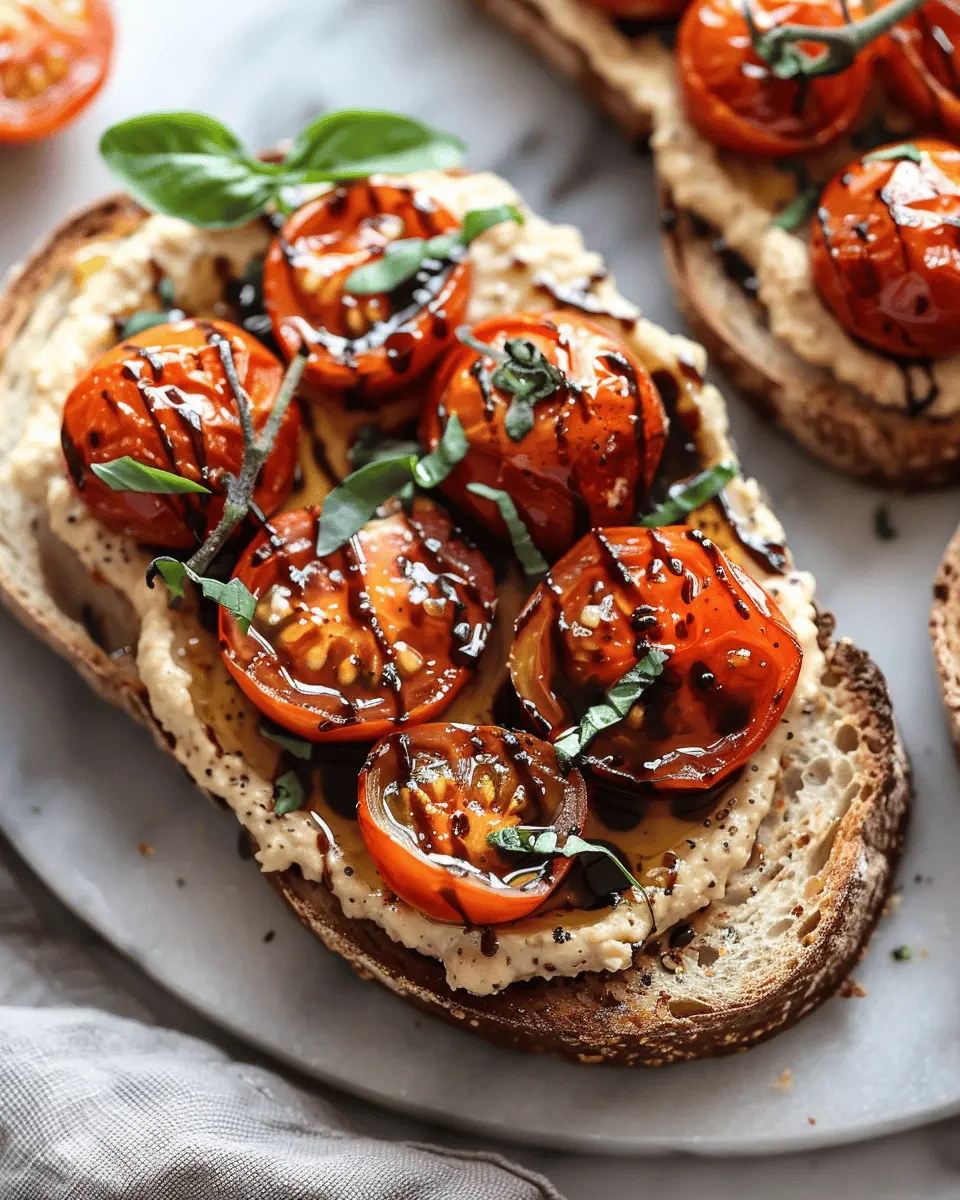 Balsamic Roasted Tomatoes and Hummus Toast: A Flavorful Delight