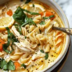 Lemon Ricotta Chicken Pasta Soup