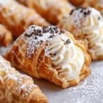 Puff pastry cannoli cones