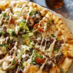 Air Fryer Cheeseburger Pizza