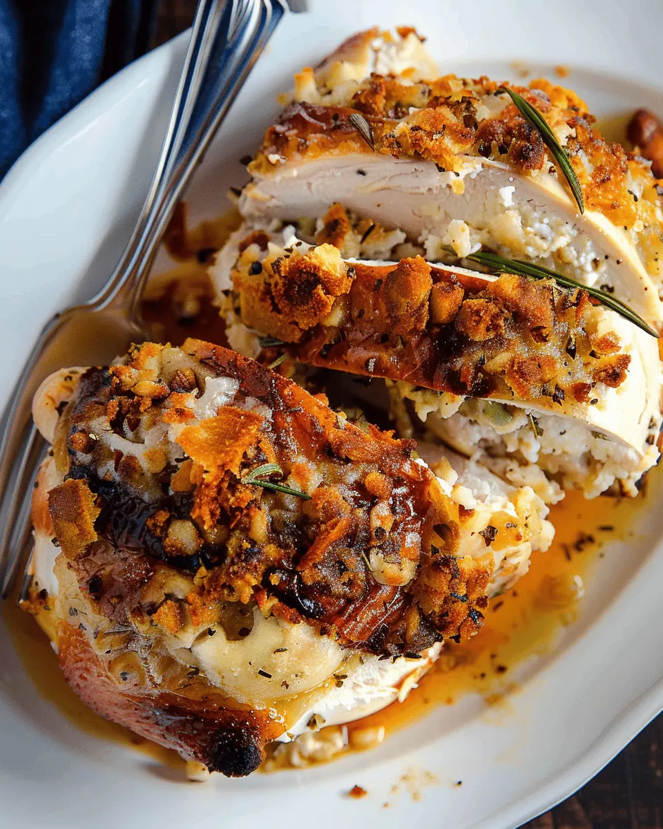 Ruth Chris stuffed chicken: Indulgent Turkey Bacon & Chicken Ham Delight