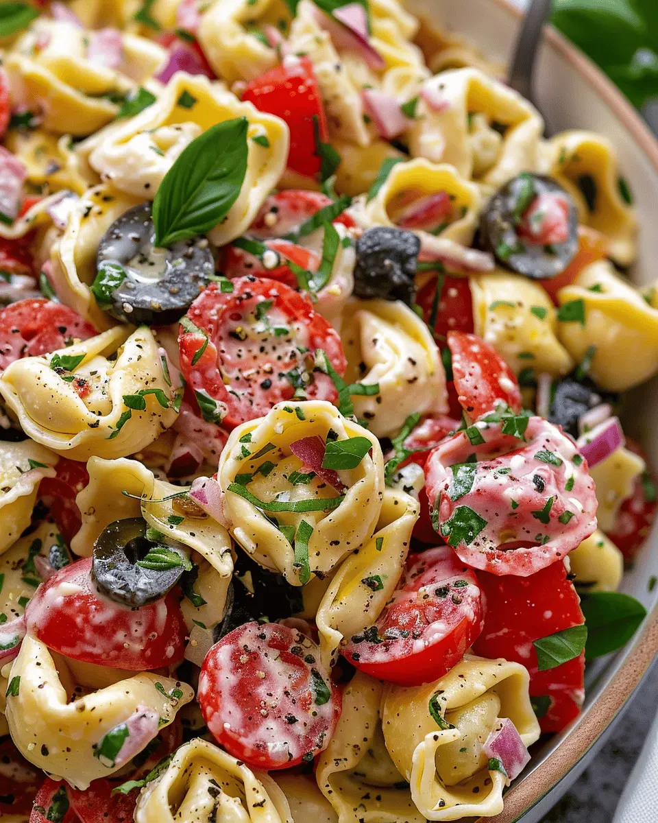 Easy Italian Tortellini Pasta Salad with Turkey Bacon Delight