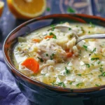 Chicken Lemon Rice Greek Soup