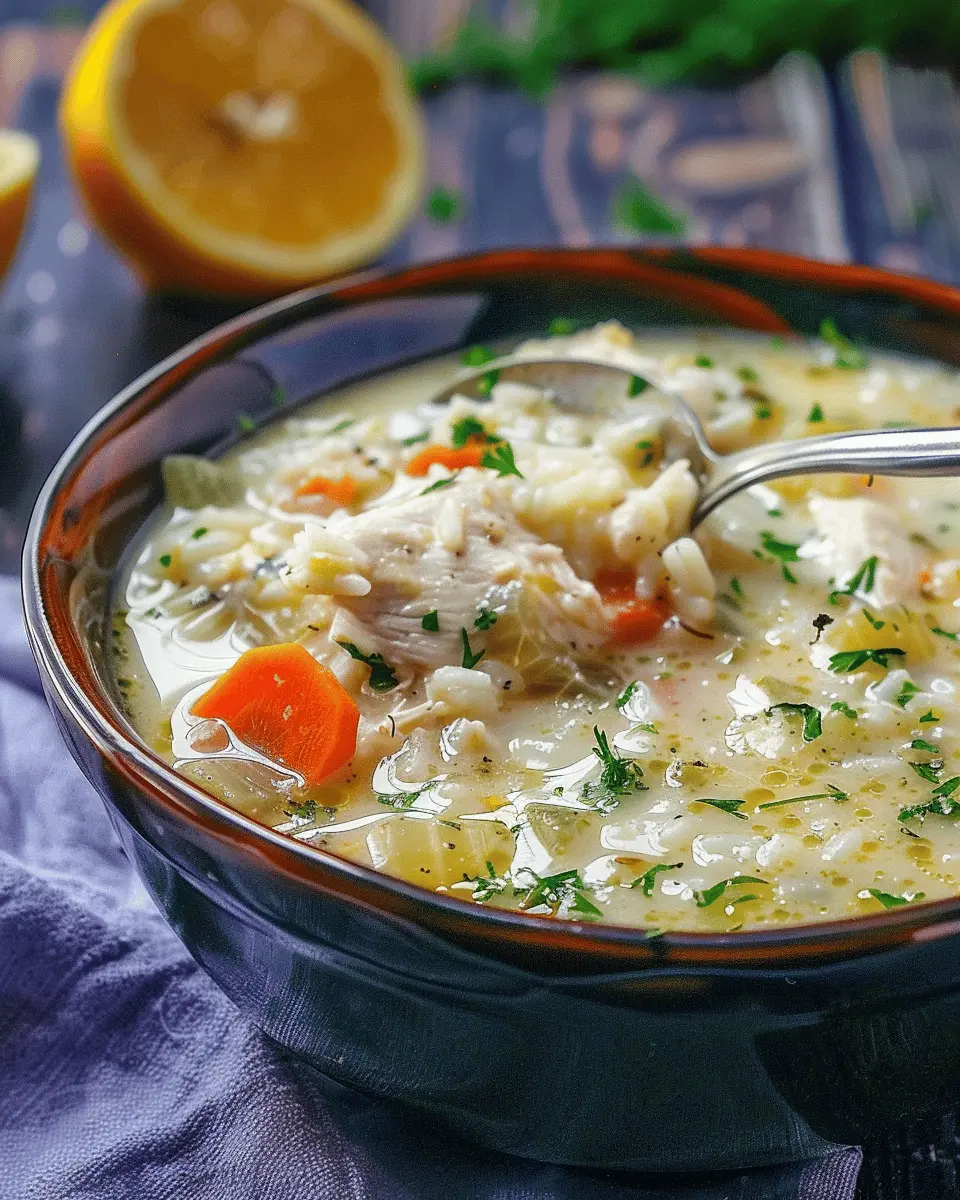 Chicken Lemon Rice Greek Soup: A Heartwarming Comfort Bowl