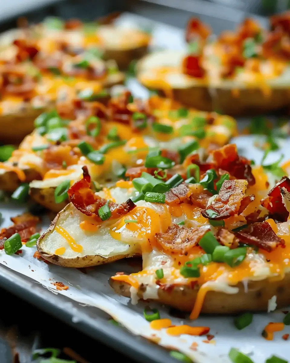 Loaded Baked Potato Wedges with Turkey Bacon and Chicken Ham