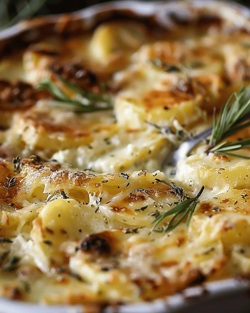 Herb-Infused Potato Gratin: Easy Comfort Food with Turkey Bacon