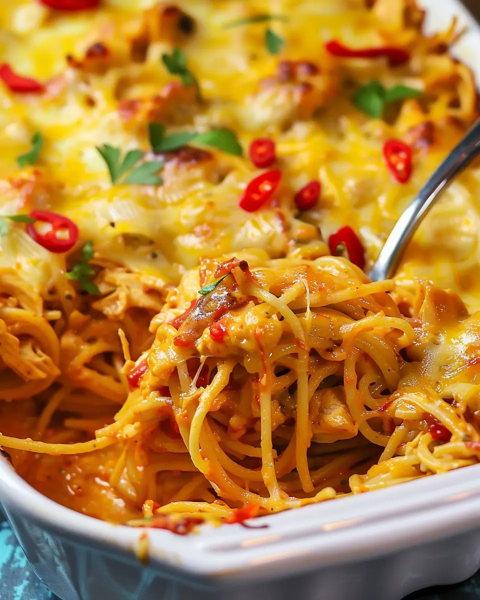 Irresistible Spicy Southern Chicken Spaghetti Casserole Delight