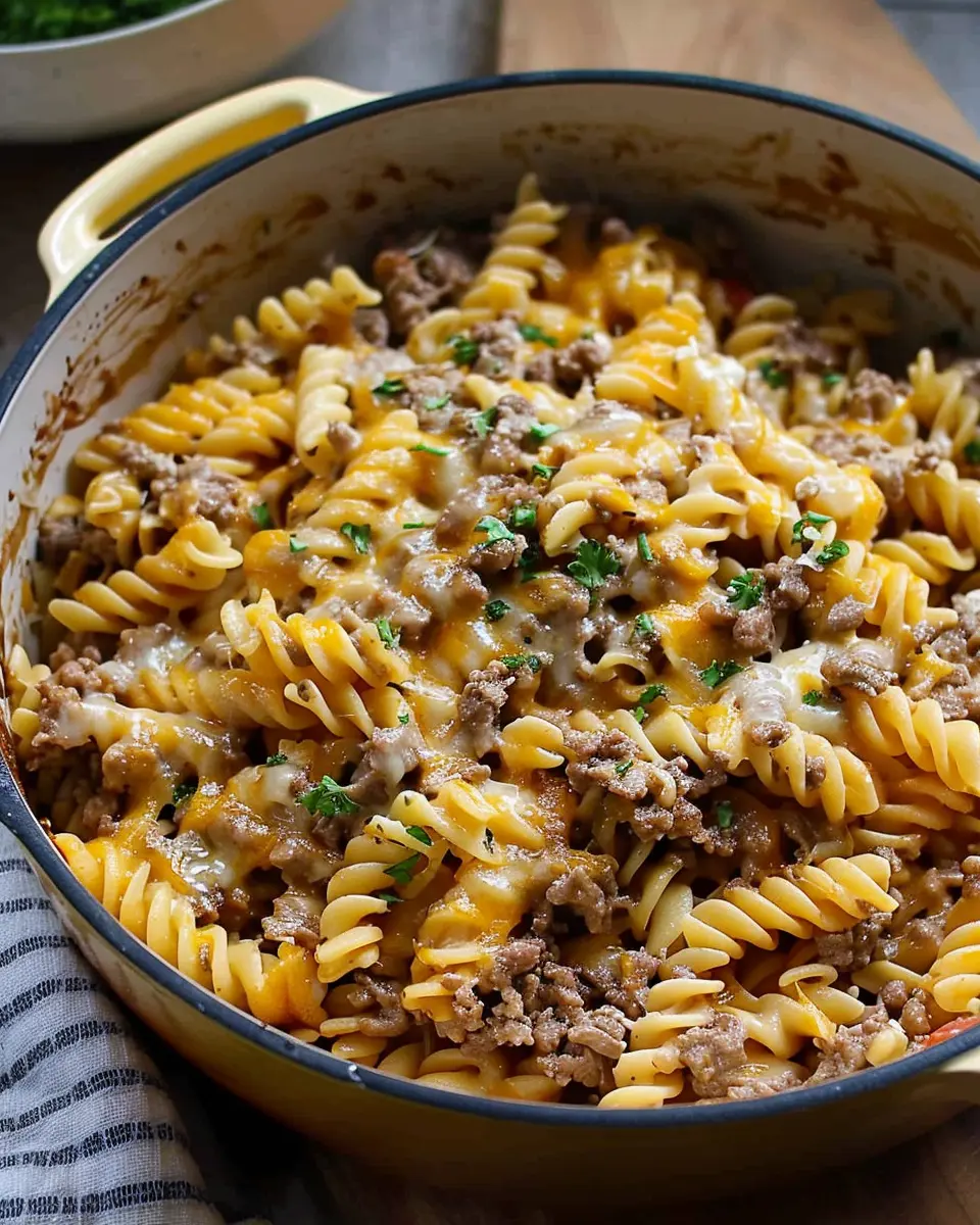 One-Pot Beef and Cheddar Ranch Pasta: Easy Comfort Food Delight