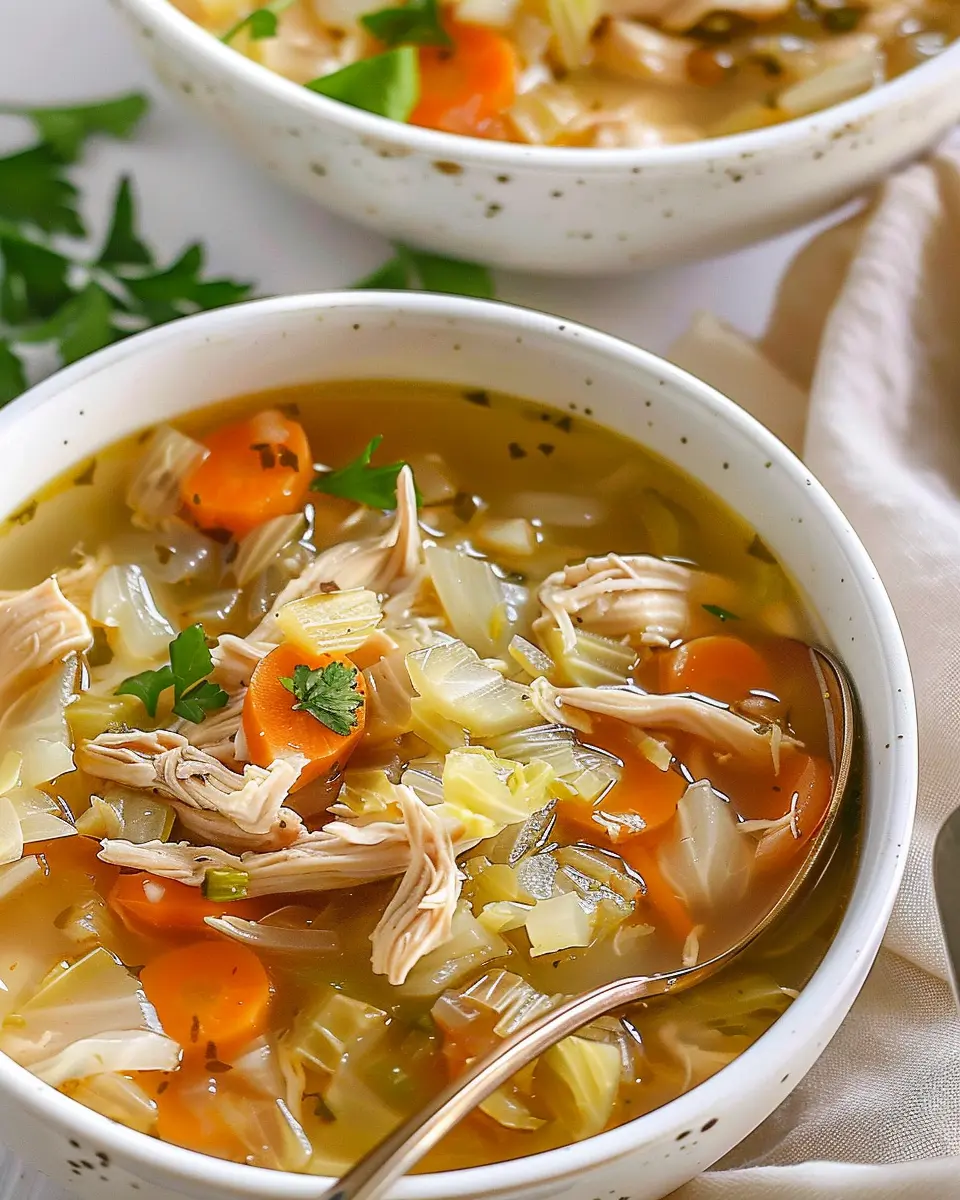Chicken and Cabbage Soup: Easy Comfort with Ginger and Turkey Bacon