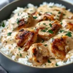 Creamy Creamy Smothered Chicken and Rice Recipe | Quick Chicken Dinner