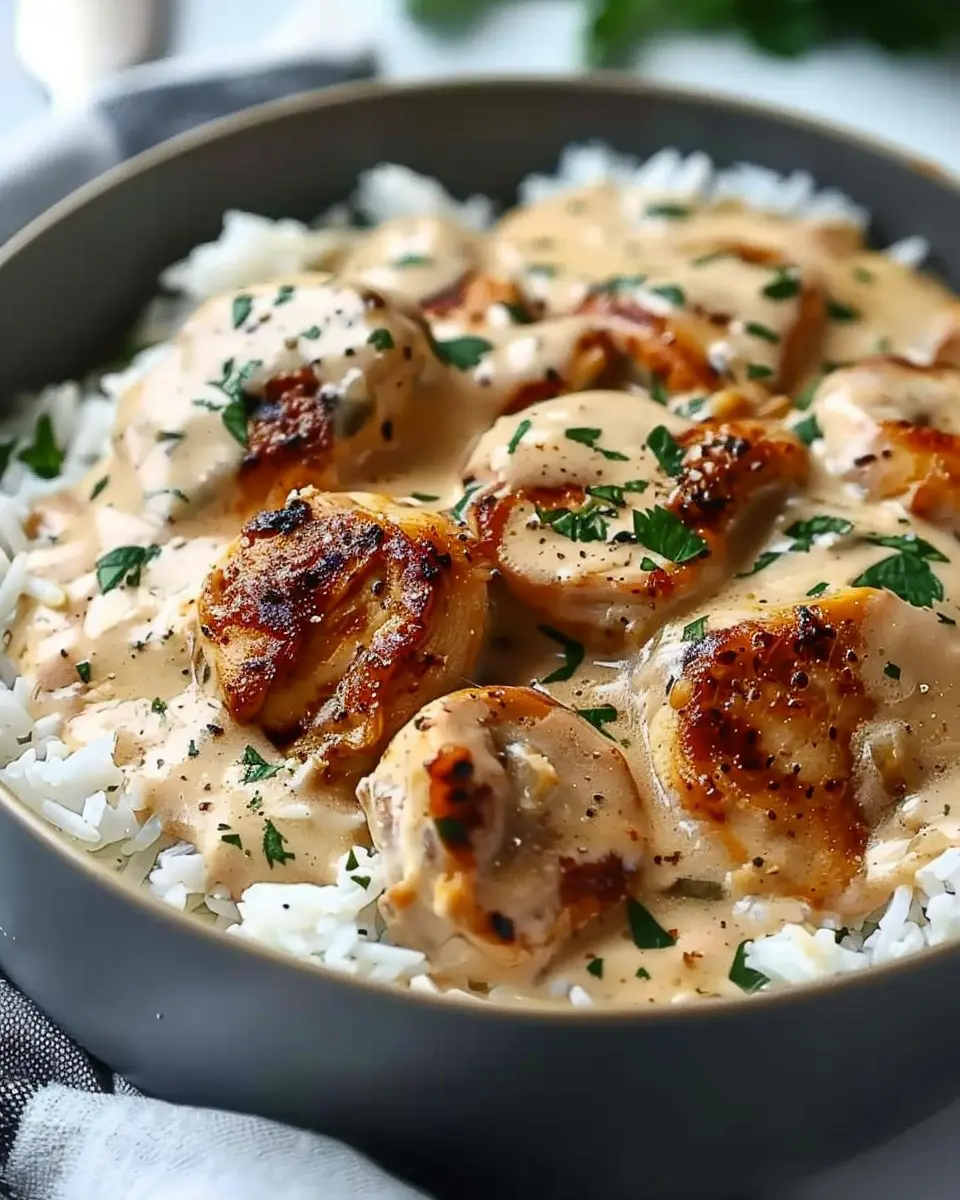 Creamy Smothered Chicken and Rice: Easy Comfort Dinner Recipe